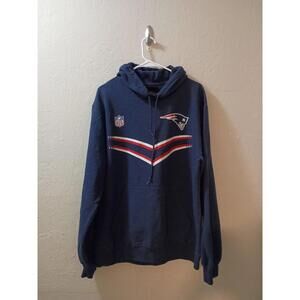 Reebok New England Patriots Vince Wilfork #75 Sweatshirt Hoodie Men’s Large Blue